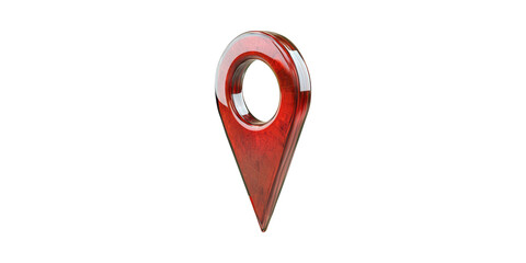 Poster - Red map location pin marker symbol isolated on transparent background
