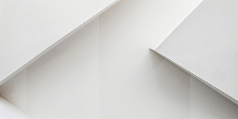 Poster - An abstract minimalist composition featuring a stark white backdrop, Geometric shapes in monochrome, Contemporary design style