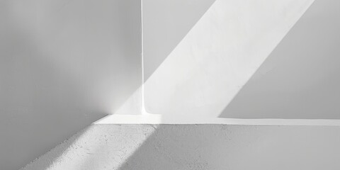 Poster - An abstract minimalist composition featuring a stark white backdrop, Geometric shapes in monochrome, Contemporary design style
