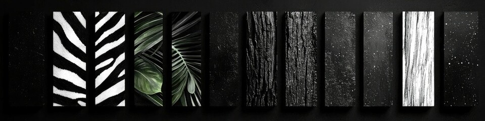 Poster - Monochrome Textures Arranged in Vertical Panels