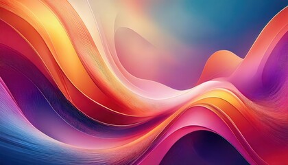 Poster - fluid abstract wave in vibrant gradient colors with dynamic lines for digital background, web design, or branding


