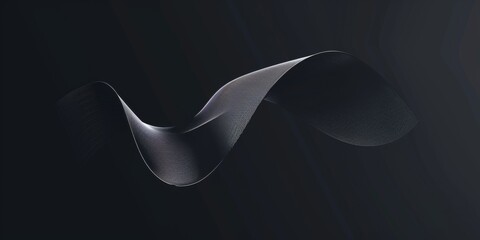 Poster - An abstract minimalist design on a pure black backdrop, Line art with negative space, Modern design style