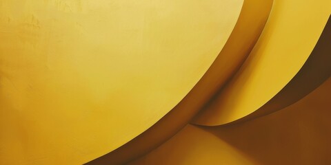 Poster - An abstract minimalist design on a warm mustard yellow background, Minimalist patterns and negative space, Contemporary minimalist style