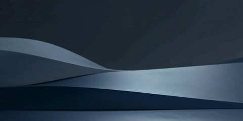 Aufkleber - An abstract minimalist design with a dark navy background, Minimalist elements in a balanced and serene composition, Modern minimalist style