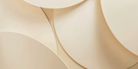 Aufkleber - An abstract minimalist design with a light cream background, Minimalist geometric shapes in a harmonious composition, Modern minimalist style