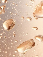 Poster - Elegant champagne bubbles suspended in air creating a festive and celebratory atmosphere