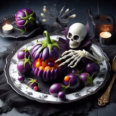 Wall Mural - Skeleton's Forbidden Feast