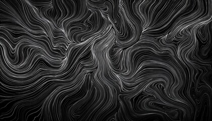 Poster - abstract black and white fluid lines, artistic swirling curves with graphic elegance for modern design projects
