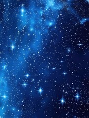Poster - celestial blue canvas luminous starry night sky cosmic deep space galaxy sparkling light