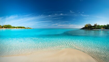 abstract beautiful sandy beaches background with crystal clear waters of the sea and the lagoon