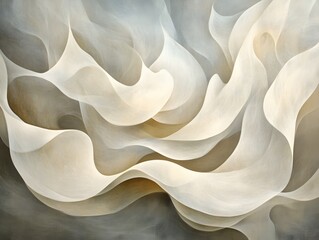 Poster - Abstract creamy waves flowing in a soft ethereal dance creating a calming and serene atmosphere