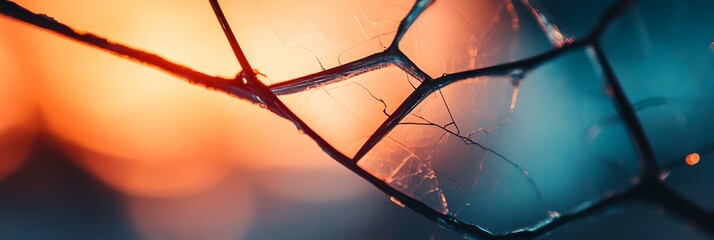A branch with a spider web on it