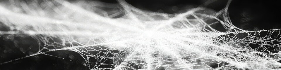 Poster - Intricate Spiderweb Pattern Against Dark Background