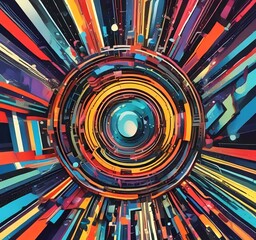 Fototapete - Illustration of abstract technology background.
