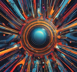 Fototapete - Illustration of abstract technology background.