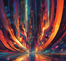 Fototapete - Illustration of abstract technology background.