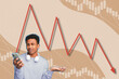 © Westend61 - Shocked young man with headphones looking at smartphone with declining stock market chart in background