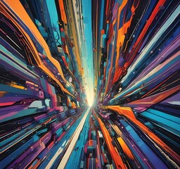 Fototapete - Illustration of abstract technology background.