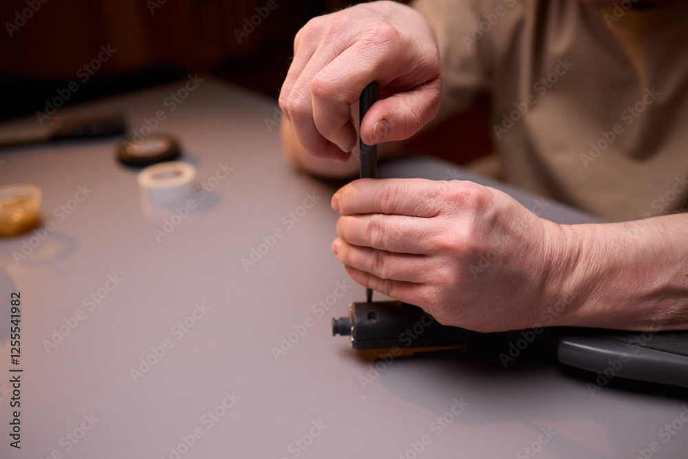 Foto de Stock Disassembling a Firearm A Detailed Step by Step Process ...