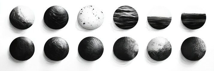 Poster - Abstract Black And White Circular Art Forms