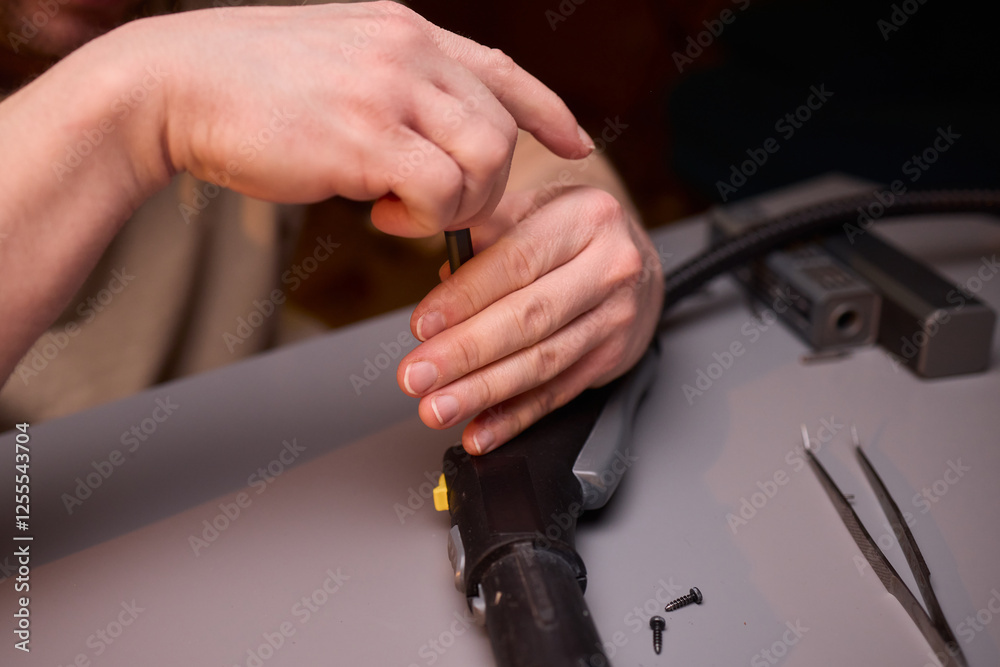 Photo Stock Disassembling a Firearm A Detailed Step by Step Process for ...