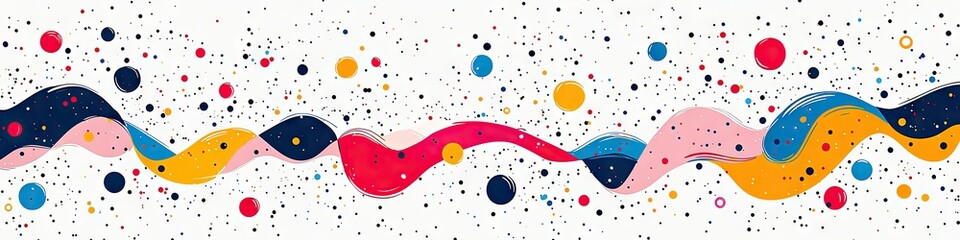 Poster - abstract colorful waves and dots design