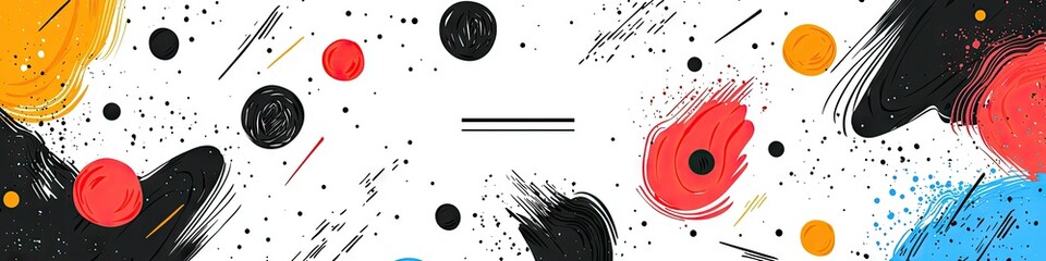 Poster - abstract colorful paint splashes and dots design