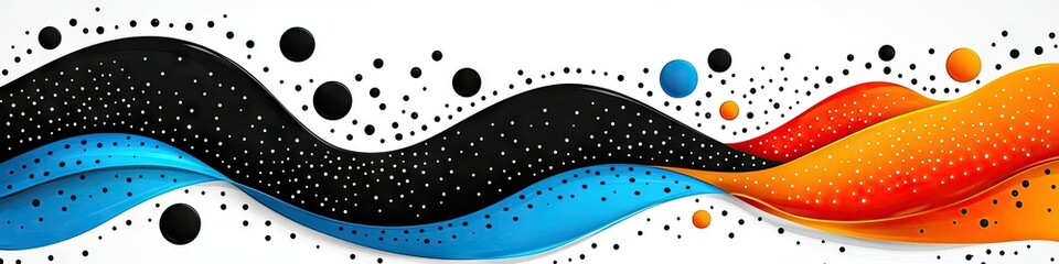 Poster - Abstract Colorful Waves With Dots Design