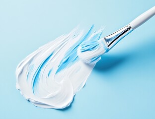 Poster - Blue and White Paint Swirl