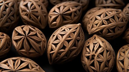 Intricate Carved Wooden Eggs: A Collection of Exquisite Craftsmanship