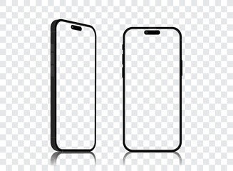 Poster - Smartphone Mockup Set - Transparent with Clipping Path for PNG Isolated, Ideal for product app banner, Infographics and Business Website Design