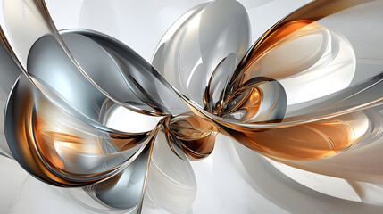 Fototapete - Abstract silver and gold design with intricate patterns and textures suitable for backgrounds or artistic projects