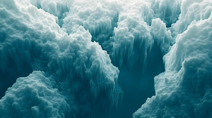 Poster - Ice on water with abstract surfaces and reflections in a natural setting