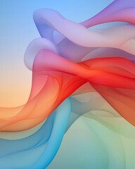 Poster - A futuristic display of winding, transparent structures in bold red and cool blue, set against