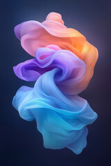 Poster - A luminous path of interwoven violet and aqua beams, swirling elegantly through a vacuum of pure