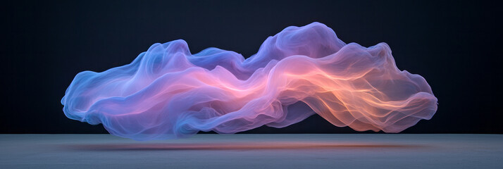Poster - A mesmerizing surge of luminous purple-blue lines, weaving through a starless night, suggesting a