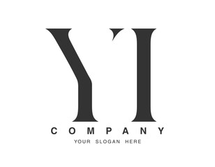 Aufkleber - YI logo design. Initial letter y and i serif font style. Creative classic company name typography. Trendy logotype or identity.