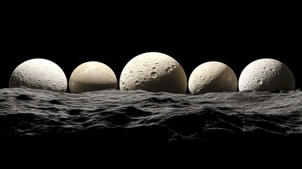 Wall Mural - Exploring celestial bodies a close-up view of lunar surfaces outer space digital art night sky scientific perspective