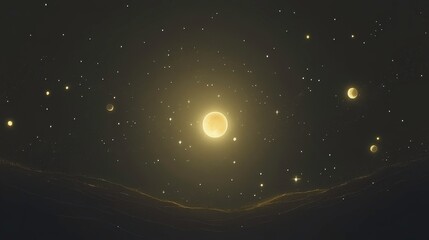 Wall Mural - Exploration of celestial bodies outer space digital art universe cosmic perspective astrophysical concepts
