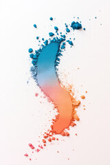 Leinwandbilder - A lightly blended swirl of cosmetic powders in aqua blue, scarlet, pastel pink, and golden