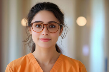 Wall Mural - Young indian female doctor smiling