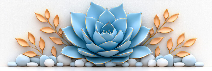 Poster - A bold succulent scene where the turquoise body contrasts against vivid golden spines, nestled in