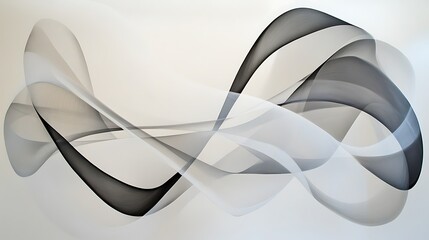 Poster - Abstract grayscale wave design, light background