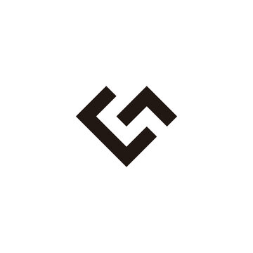 Letter c heart square geometric symbol simple logo vector