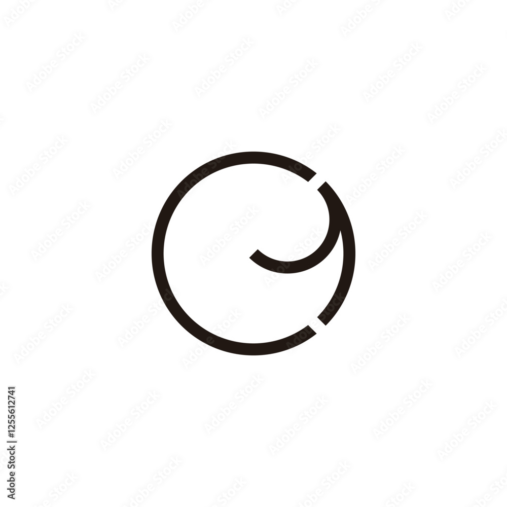 Letter Cy circle geometric symbol simple logo vector