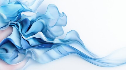Poster - Soft Blue Waves Abstract Fabric Effect on a Light Background
