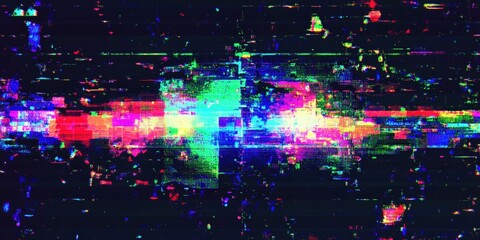 Poster - Glitch effect overlays, digital distortion textures,glitch transition with distorted effect