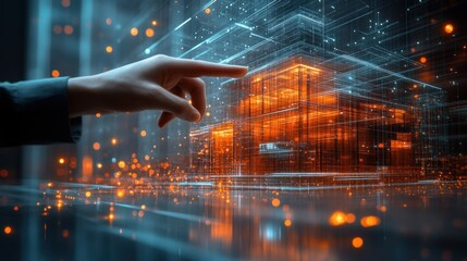 Poster - Futuristic Concept of Digital Building and Virtual Interaction