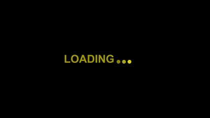 Animated Loading text on black background. Loading animation screen motion graphics. loading in progress 4k video footage.