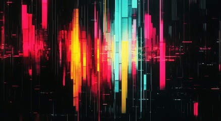 Poster -  Glitch effect overlays, digital distortion textures,glitch transition with distorted effect